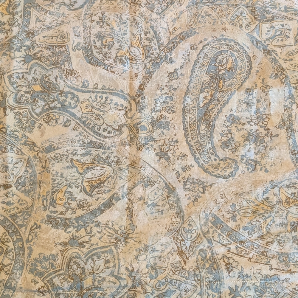 Pottery Barn Full/Queen Duvet Fresco Paisley Blue/Yellow with 2 euro shams - Picture 5 of 10